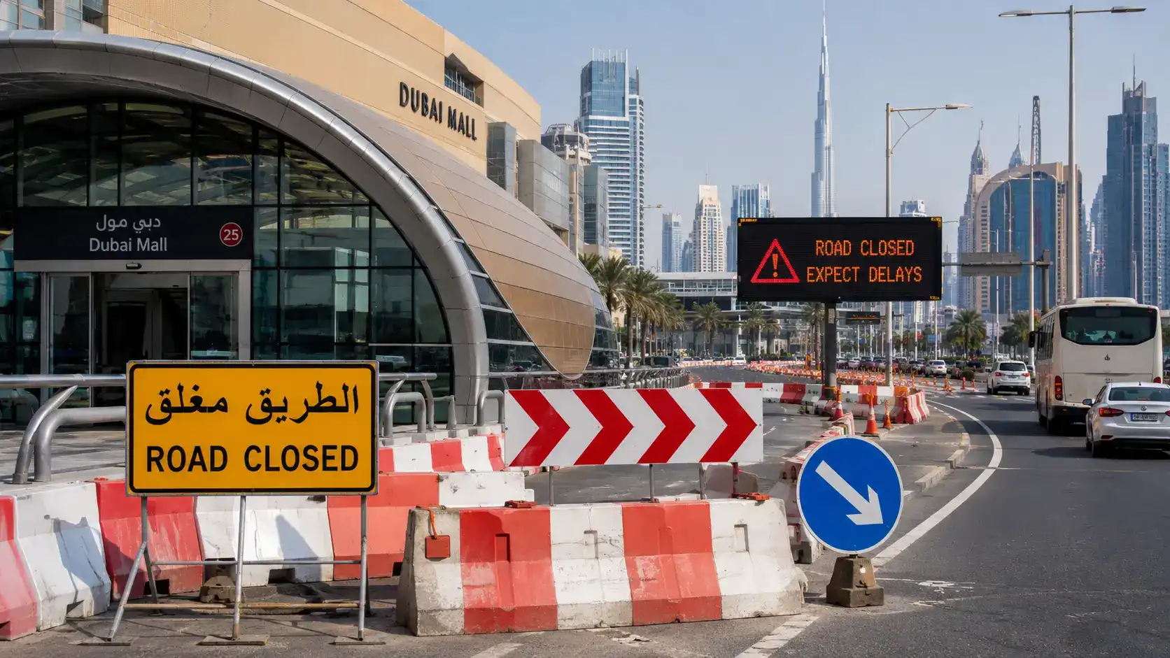 Burj Khalifa Dubai Mall Metro Station access area near Sheikh Zayed Road