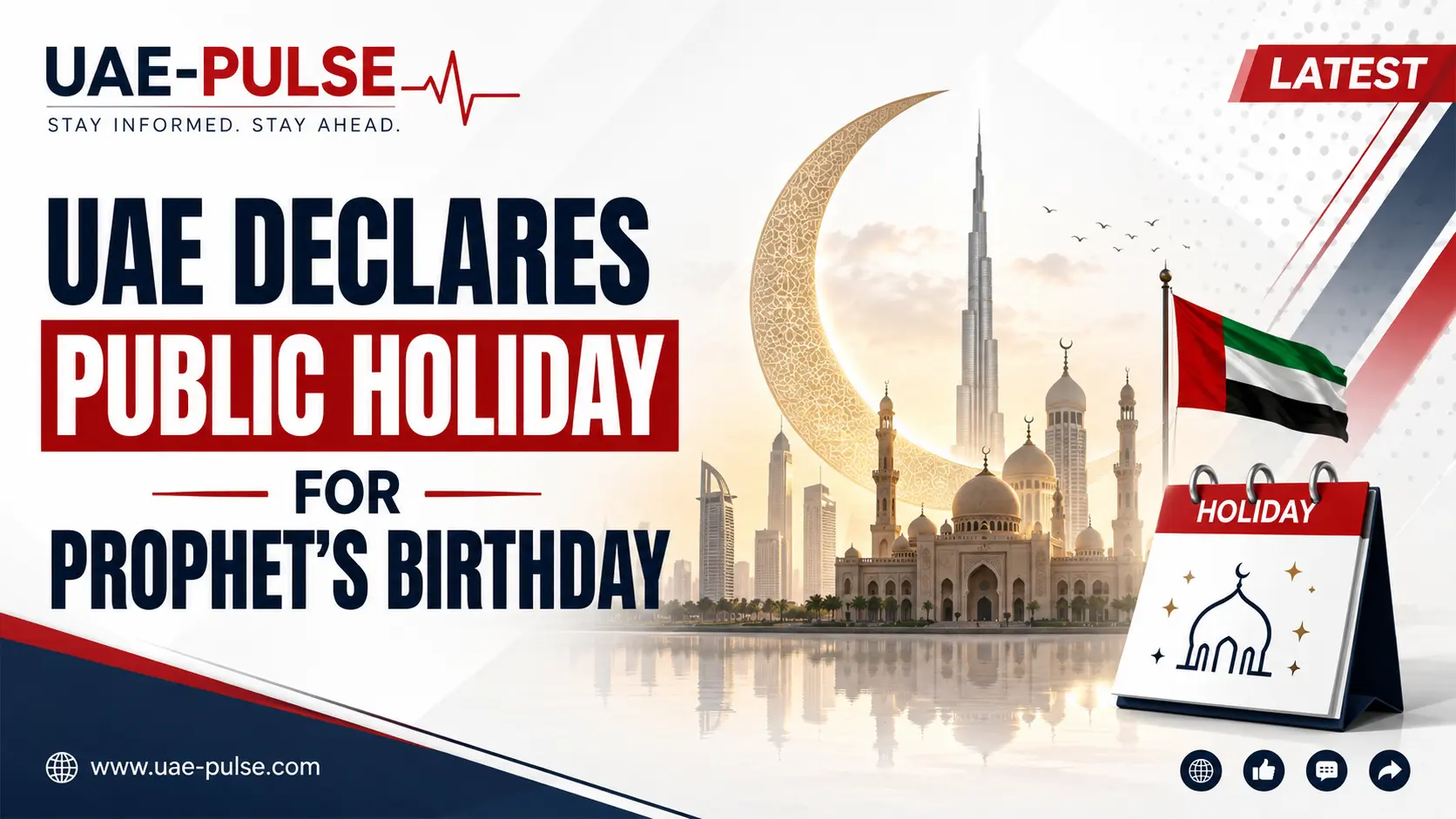 UAE public holiday announcement for the Prophet's birthday on August 28, 2026